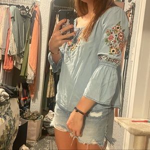 SOLD Cupcakes & Cashmere Embroidered Off the Shoulder